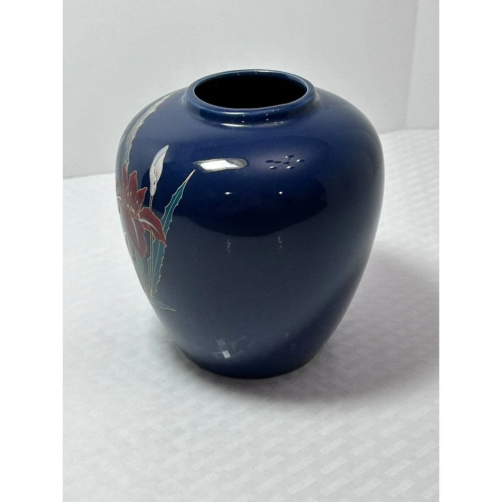 Vintage Shady Colbalt Blue Iris Ginger‎ Vase